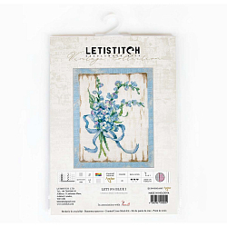 Leti974 Набор для вышивания LetiStitch 'Голубые цветы' 20*16см