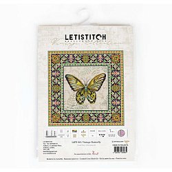 Leti981 Набор для вышивания LetiStitch 'Винтажная бабочка' 25*25см