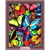 АЖ-1725 Алмазная мозаика 'Яркие бабочки' 30*40см