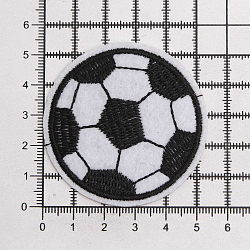 1881300 Термоаппликация футбольный мячик d5,1см белый/чёрный