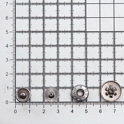 Кнопка 'Таблетка' 15мм цв.металл + ответ.части №54 12,5 мм металл, 50 шт/упак NEW STAR