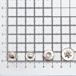 Кнопка 'Таблетка' 15мм цв.металл + ответ.части №54 12,5 мм металл, 50 шт/упак NEW STAR