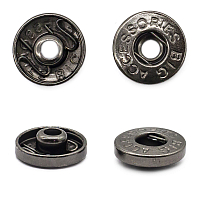 1312 Часть кнопки 5 (S-образная) 11,5мм (B) металл, черный никель