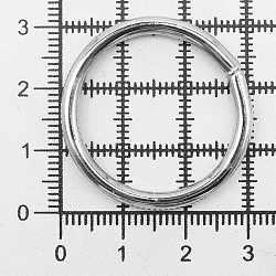 Кольцо металлическое неразъемное сварное 25мм (31*31мм, d-3мм), никель