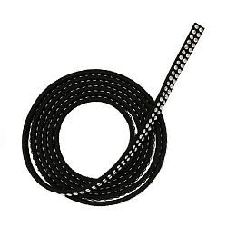 25386 Шнур черный иск. замша с серебряными клепками, 5*2,0мм-1м