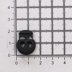 MFR12 Фиксатор для шнура 20,5*15,6мм, 2 отверстия d-3,5мм, металл, P.Black (черная резина)
