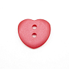 Пуговица 'Сердце' 24L (15мм) 2 прокола, пластик col. 14 красный
