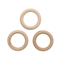 Бусины деревянные неокрашенные кольцо 50 мм, 3шт