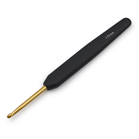 30804 Крючок для вязания с эргономичной ручкой BasixAluminum 3,5мм, алюминий, золото/черный, KnitPro