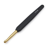 30809 Крючок для вязания с эргономичной ручкой BasixAluminum 6мм, алюминий, золото/черный, KnitPro