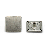 59015 Кнопка 5/18*18 (S-образная) 'Квадрат' 18*18мм (A) цв.металл, серебро