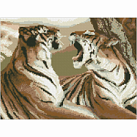 0016 Набор для вышивания 'Тигры' 30х22,5 см