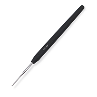 30864 Крючок для вязания с ручкой Steel 1,25мм, сталь, серебро/черный, KnitPro