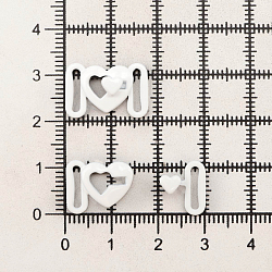 ГНУ14599 Пряжка-застежка для белья 'Сердце' 8мм металл/эмаль, белый