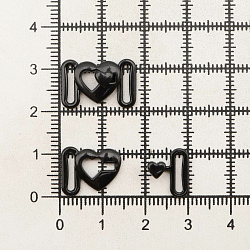 ГНУ14599 Пряжка-застежка для белья 'Сердце' 8мм металл/эмаль, черный