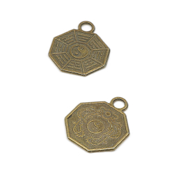 FS11691 Подвеска металлическая монета Инь-Ян d-14мм, 2шт/упак, Astra&Craft