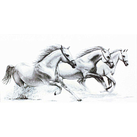 B495 Набор для вышивания 'Белые лошади' 47*21,5см, Luca-S