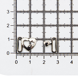 ГНУ14599 Пряжка-застежка для белья 'Сердце' 8мм металл
