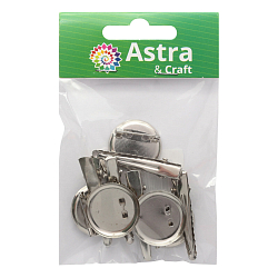 Основа для броши и заколки 4AR012, d-2,5см, 5шт/упак, Astra&Craft