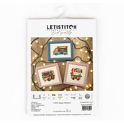 L8001 Набор для вышивания LetiStitch 'Счастливые праздники' 14x8см, 13x10см, 11x11см, 3 шт