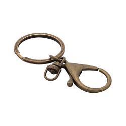 25637 Кольцо для ключей с карабином, 30мм/35х23мм/20х9мм, 1шт, бронза