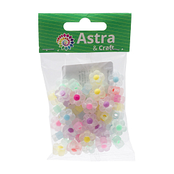 Бусины пластиковые, акрил, 'бусина в бусине', цветочек, матовые, 12мм, 25(+/-2)гр, Astra&Craft