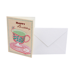 MWA02 Поздравительная открытка с конвертом 'С днем рождения' на английском языке, 12*17 см