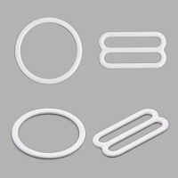 Кольца и регуляторы для бретелей бюстгальтера 20 мм, металл/эмаль, 20 шт/упак, цвет белый