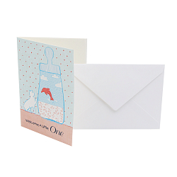 MWA05 Поздравительная открытка с конвертом 'С рождением ребенка' на английском языке, 12*17 см