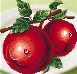 9110 Картина со стразами 'Красные яблоки', 31*32см