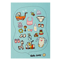 LTA02 Поздравительная открытка с конвертом 'С рождением ребенка' на английском языке, 12*17 см