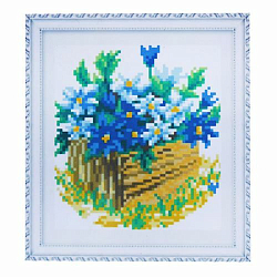 1728 Мозаика Cristal 'Синие цветы', 15*17 см