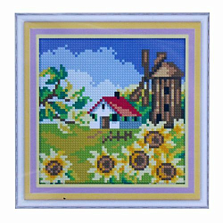 1878 Мозаика Cristal 'Деревенская мельница. Осень', 15*15 см