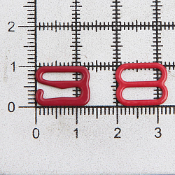 Крючки и регуляторы для бретелей бюстгальтера 10 мм, металл/эмаль, 18 шт/упак, цвет темно-красный