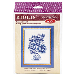 839 Набор для вышивания Riolis 'Гжель. Розы', 18*24 см