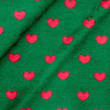 29492 Мех коротковорсовый 1,5мм с принтом сердечки, 47*47см (+/-2см), 100% п/э зеленый/красный
