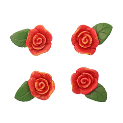 Акриловые, полимерные (гипсовые) фигурки и камеи LR15-4625 Кабошоны декор подарков, шармы для слаймов 'Роза', 4 шт/упак