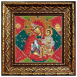 2079дПИ Набор для вышивания бисером 'Вышивальная мозаика' Икона Божией матери 'Неопалимая купина', 6,5*6,5 см