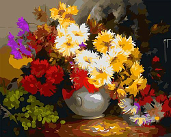 G342 Набор для раскрашивания по номерам 'Полевые цветы в вазе', 40х50см