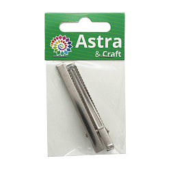 4AR085 Основа для заколки крокодил, 6см, 2 шт/упак, Astra&Craft