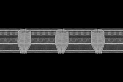 C8108M Тесьма шторная 1/2,5 'Рюмочная складка' (2 ряда петель, 4 шнура) 80мм*50м, прозрачный
