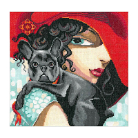 А-0053 Набор для вышивания 'Дама с собачкой' 26х26 см