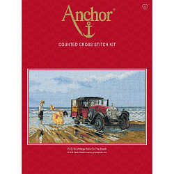PCE760 Набор для вышивания Anchor 'Винтажное авто на пляже' 30х20 см