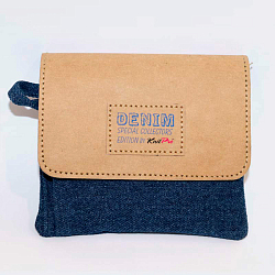 20645 Набор съемных укороченных спиц Denim Indigo Wood Mini в джинсовом футляре, 7 видов спиц 3-6мм / 5см, дерево, KnitPro