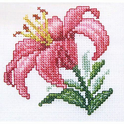 H247 Набор для вышивания RTO 'Розовая лилия', 10x10 см