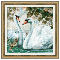 1726 Набор для вышивания Риолис 'Белые лебеди' 25*25см