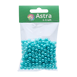 Бусины пластиковые, 'жемчуг', цветные, круглые, 4мм, 25гр, Astra&Craft