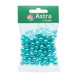 Бусины пластиковые, 'жемчуг', цветные, круглые, 8мм, 25гр, Astra&Craft