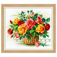 1722 Набор для вышивания Риолис 'Корзина с розами' 35*30 см