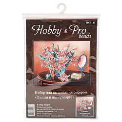 БН-3136 Набор для вышивания бисером Hobby&Pro 'Лилии в натюрморте', 28*35 см